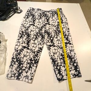 Black white floral jeans.